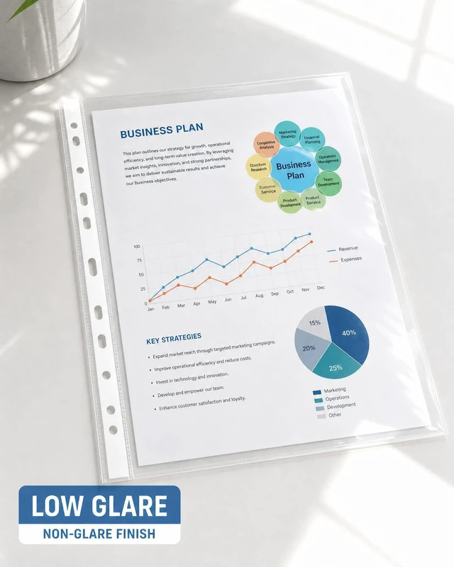 Alt view image 6 of 7 - 400 Pack Clear Sheet Protectors 8.5 x 11 for 3 Ring Binder Plastic Page Protectors, Top Loading, 11 Reinforced Holes, Acid Free Polypropylene, Letter Size Document Sleeves, Non-Glare