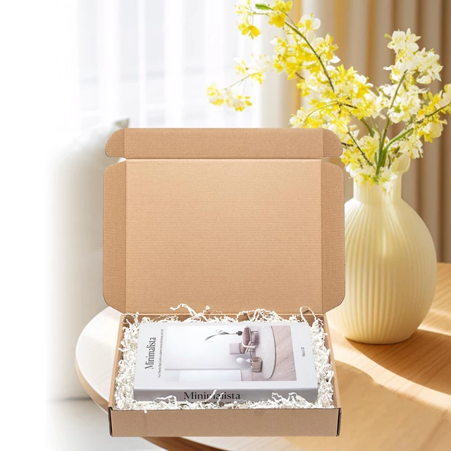 Alt view image 5 of 6 - Brown Shipping Boxes 13x10x2" 30 Pack Corrugated Cardboard Mailers Kraft Medium Literature Mailer Packaging Supplies, Mailing Boxes for Small Business