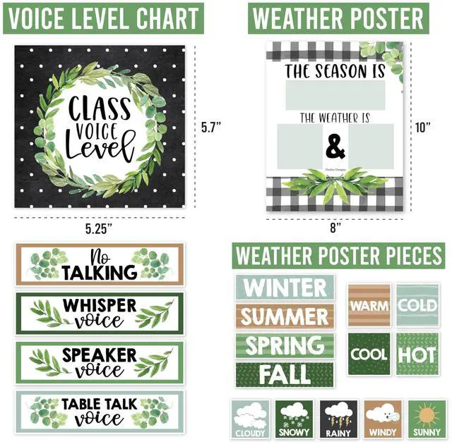 Alt view image 5 of 7 - Classroom Calendar Set -School Calendar Bulletin Board Decor Kids Class Calendar for Greenery Classroom Decor, Kindergarten Preschool Teacher Must Haves, Homeschool & Daycare Essentials