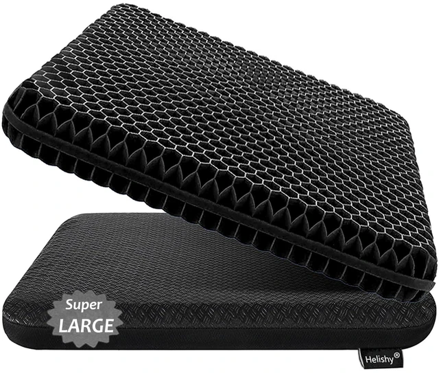Main image of Gel Seat Cushion for Long Sitting, Super Large Gel Cushion Chair Pads with Non-Slip Cover for Home Office Car Seat Wheelchair, Soft Breathable Honeycomb Pressure Relief Cushion for Tailbone & Hip Pain