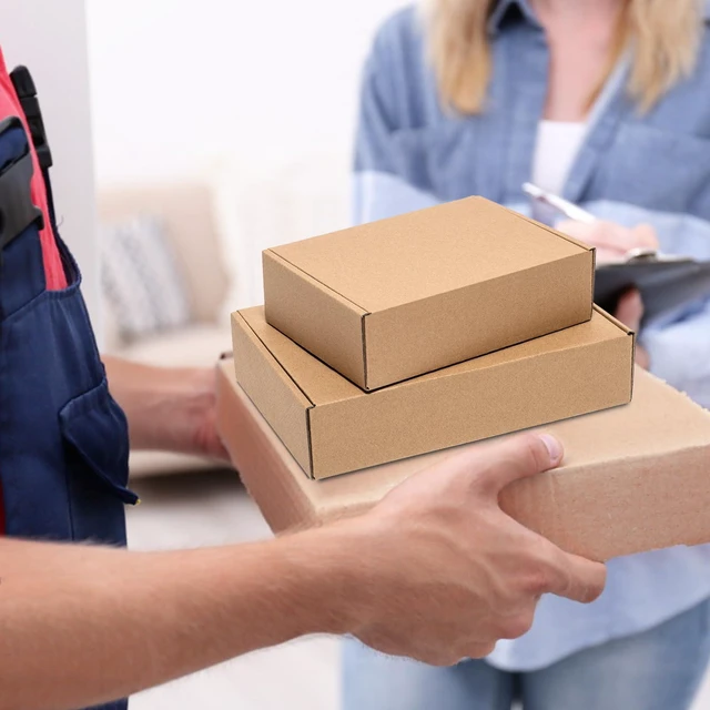 Alt view image 6 of 6 - Brown Shipping Boxes 13x11x3" 25 Pack Corrugated Cardboard Mailers Kraft Medium Literature Mailer Packaging Supplies, Mailing Boxes for Small Business