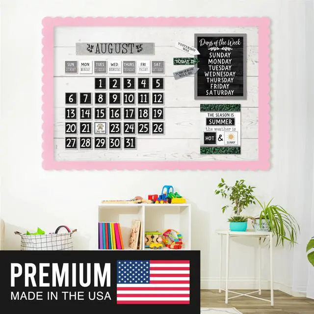 Alt view image 2 of 7 - Classroom Calendar Set -School Calendar Bulletin Board Decor Kids Class Calendar for Black Classroom Decor, Kindergarten Preschool Teacher Must Haves, Homeschool & Daycare Essentials