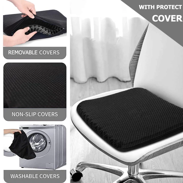 Alt view image 6 of 7 - Gel Seat Cushion for Long Sitting, Super Large Gel Cushion Chair Pads with Non-Slip Cover for Home Office Car Seat Wheelchair, Soft Breathable Honeycomb Pressure Relief Cushion for Tailbone & Hip Pain