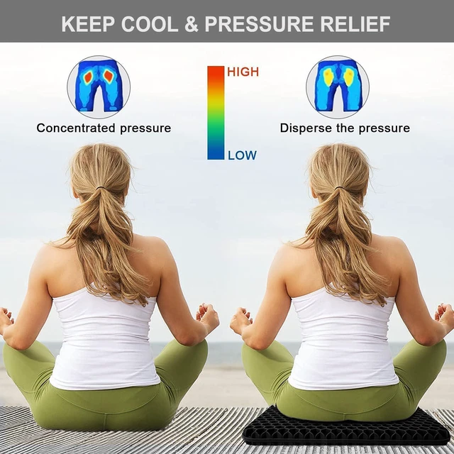 Alt view image 7 of 7 - Gel Seat Cushion for Long Sitting, Super Large Gel Cushion Chair Pads with Non-Slip Cover for Home Office Car Seat Wheelchair, Soft Breathable Honeycomb Pressure Relief Cushion for Tailbone & Hip Pain