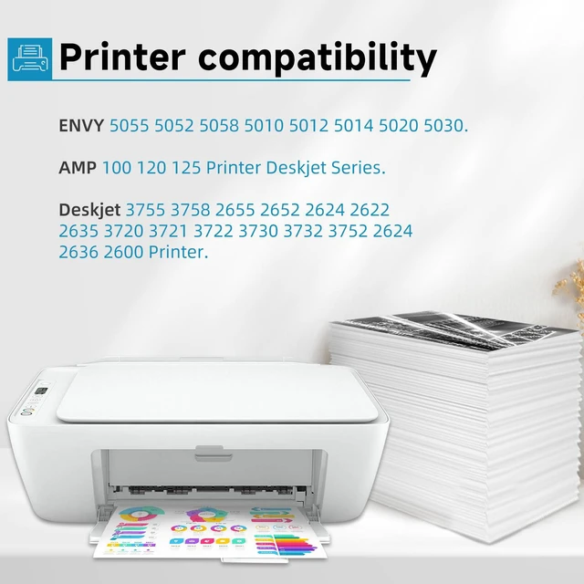 Alt view image 2 of 6 - 65XL Black Ink Cartridges Replacement for HP Ink 65 XL Envy 5055 HP65XL ink HP65 High-Yield for 5000 5052 5010 5070 5014 3755 3700 3772 3722 2600 3752 2652 2655 2622 2640 Printers (2 Black Combo Pack)