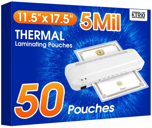 Main image of 50 Pack Laminating Sheets 5 Mil, Laminating Pouches for 11x17 Paper Actual 11.5 x 17.5 Thermal Laminate Sheets for Laminator, Large Clear Lamination Paper for Documents, Office School Home