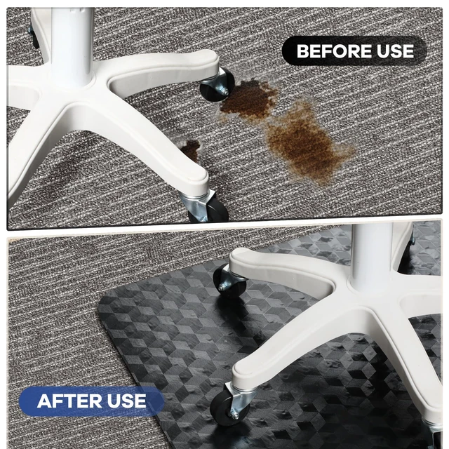 Alt view image 4 of 7 - Office Chair Mat for Carpet, 48" x 60" Large Computer Desk Chair Mat for Low Carpeted Floors, Thick and Sturdy Carpet Protector for Rolling Chairs, Easy Glide Floor Mat for Home, Gaming (Black)