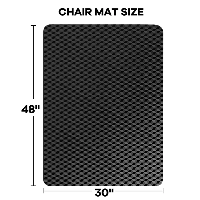 Alt view image 7 of 7 - Office Chair Mat for Carpet, 48" x 30" Computer Desk Chair Mat for Low Carpeted Floors, Thick and Sturdy Carpet Protector for Rolling Chairs, Easy Glide Floor Mat for Home, Gaming (Black)