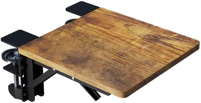 Main image of Ergonomic Desk Extender Tray, 9.5"x9.1" Table Mount Arm Wrist Rest Shelf, 90° Foldable Elbow Support, Clamp on Computer Arm Rest for Desk, Office & Home Use, Durable & Easy to Install