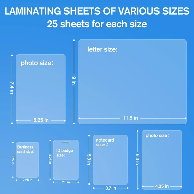 Alt view image 2 of 7 - 100 Pack 5 Mil Laminating Sheets, Various Sizes Laminating Pouches Clear Thermal Laminate Sheets for Laminator, Suitable for Letter Size, Photo, Notecard, ID Badge, Business Card, Office Home