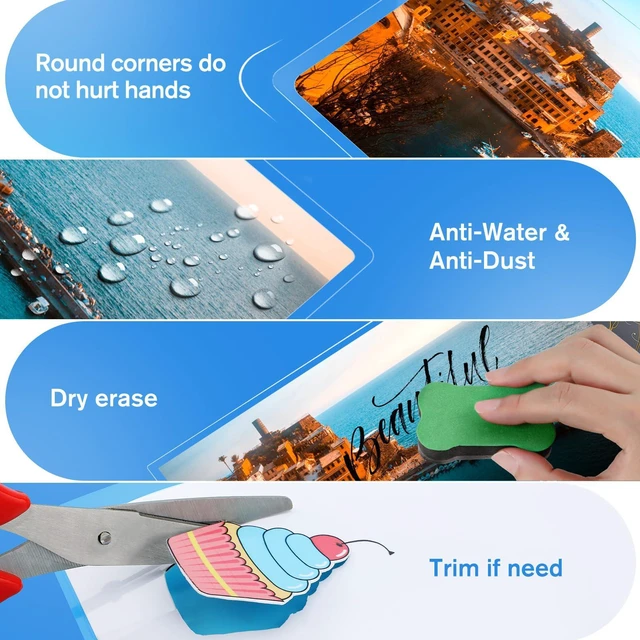 Alt view image 4 of 7 - 100 Pack 5 Mil Laminating Sheets, Various Sizes Laminating Pouches Clear Thermal Laminate Sheets for Laminator, Suitable for Letter Size, Photo, Notecard, ID Badge, Business Card, Office Home