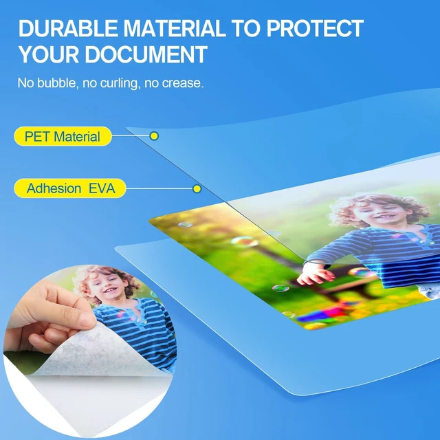 Alt view image 5 of 7 - 100 Pack 5 Mil Laminating Sheets, Various Sizes Laminating Pouches Clear Thermal Laminate Sheets for Laminator, Suitable for Letter Size, Photo, Notecard, ID Badge, Business Card, Office Home