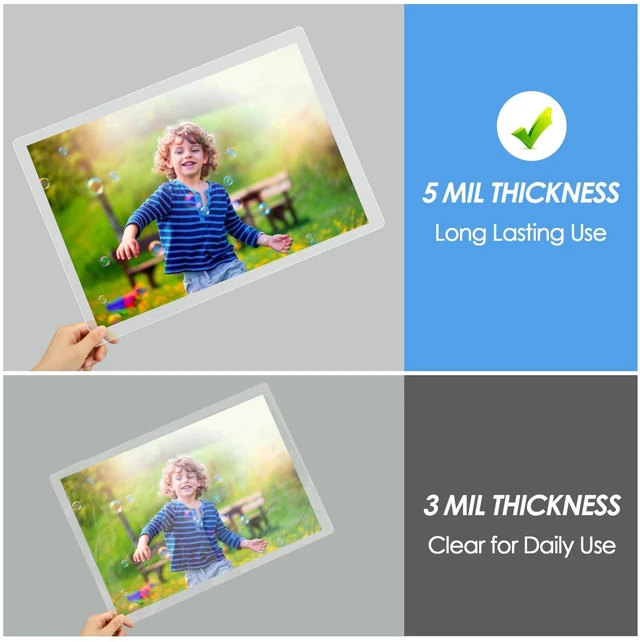 Alt view image 3 of 7 - 100 Pack 5 Mil Laminating Sheets, Various Sizes Laminating Pouches Clear Thermal Laminate Sheets for Laminator, Suitable for Letter Size, Photo, Notecard, ID Badge, Business Card, Office Home