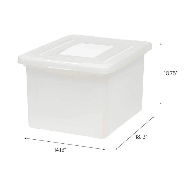 Alt view image 2 of 7 - 4-Pack 35 Qt. Letter File Box with Lid, Pearl Organize lesson plans, classroom files and teaching materials with secure storage for teachers, schools and educators
