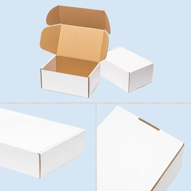 Alt view image 4 of 5 - White Shipping Boxes 6x4x3" 25 Pack Corrugated Cardboard Box 3 Layers, Literature Mailer Packaging Supplies, Mailing Boxes for Small Business
