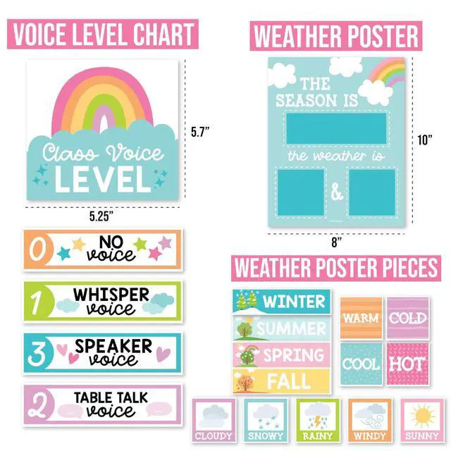 Alt view image 4 of 7 - Classroom Calendar Set -School Calendar Bulletin Board Decor Kids Class Calendar for Pastel Classroom Decor, Kindergarten Preschool Teacher Must Haves, Homeschool & Daycare Essentials