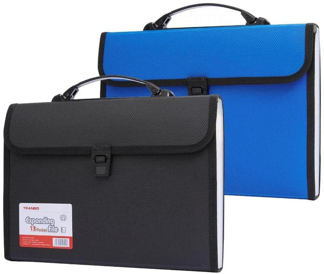 Main image of 2 Pack Extra Large Legal Size/Foolscap 12 Pockets Accordion File Organizer with Handle, Portable Expanding File Folder, Expandable Plastic Document Organizer for Travel School Office