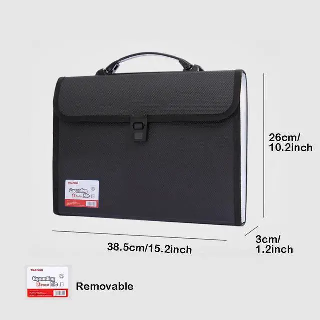 Alt view image 2 of 6 - 2 Pack Extra Large Legal Size/Foolscap 12 Pockets Accordion File Organizer with Handle, Portable Expanding File Folder, Expandable Plastic Document Organizer for Travel School Office