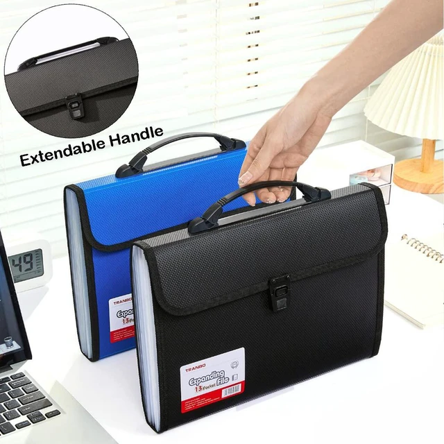 Alt view image 5 of 6 - 2 Pack Extra Large Legal Size/Foolscap 12 Pockets Accordion File Organizer with Handle, Portable Expanding File Folder, Expandable Plastic Document Organizer for Travel School Office