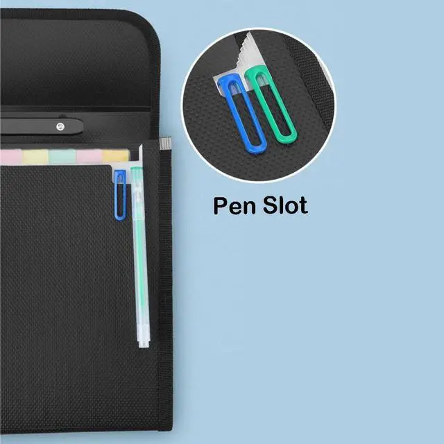 Alt view image 6 of 6 - 2 Pack Extra Large Legal Size/Foolscap 12 Pockets Accordion File Organizer with Handle, Portable Expanding File Folder, Expandable Plastic Document Organizer for Travel School Office