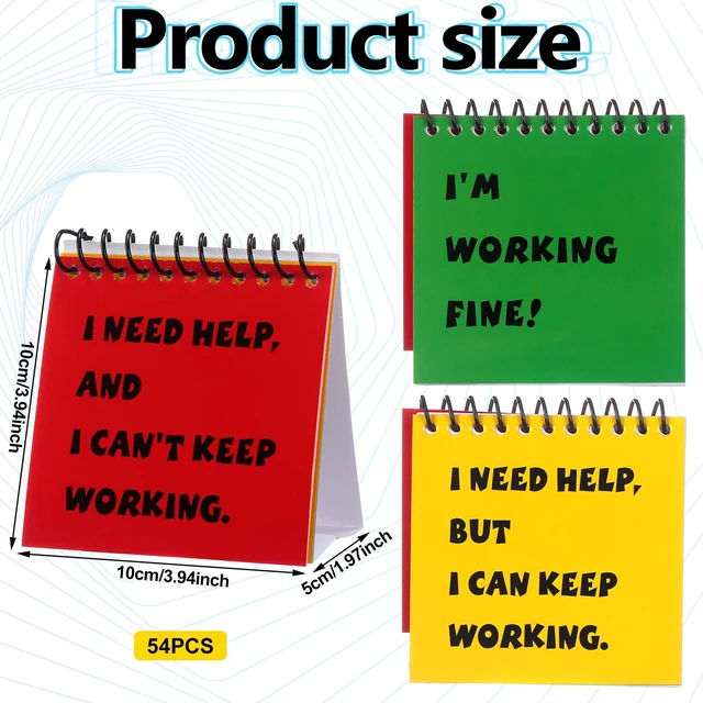 Alt view image 2 of 7 - 54 Pcs Classroom Teacher Must Haves, Behavior Management Tools I Need Help Mini Flip Chart Incentives for Kids Self Assessment Cards for Elementary School Educational Learning Activities