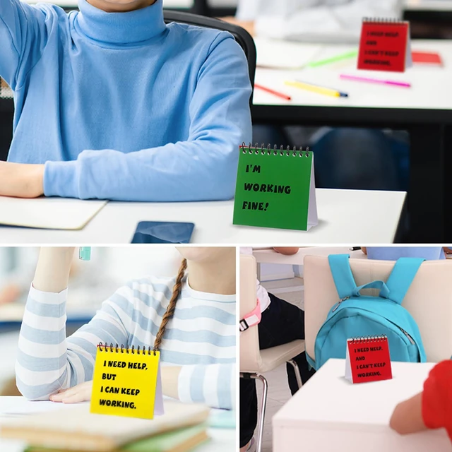 Alt view image 5 of 7 - 54 Pcs Classroom Teacher Must Haves, Behavior Management Tools I Need Help Mini Flip Chart Incentives for Kids Self Assessment Cards for Elementary School Educational Learning Activities