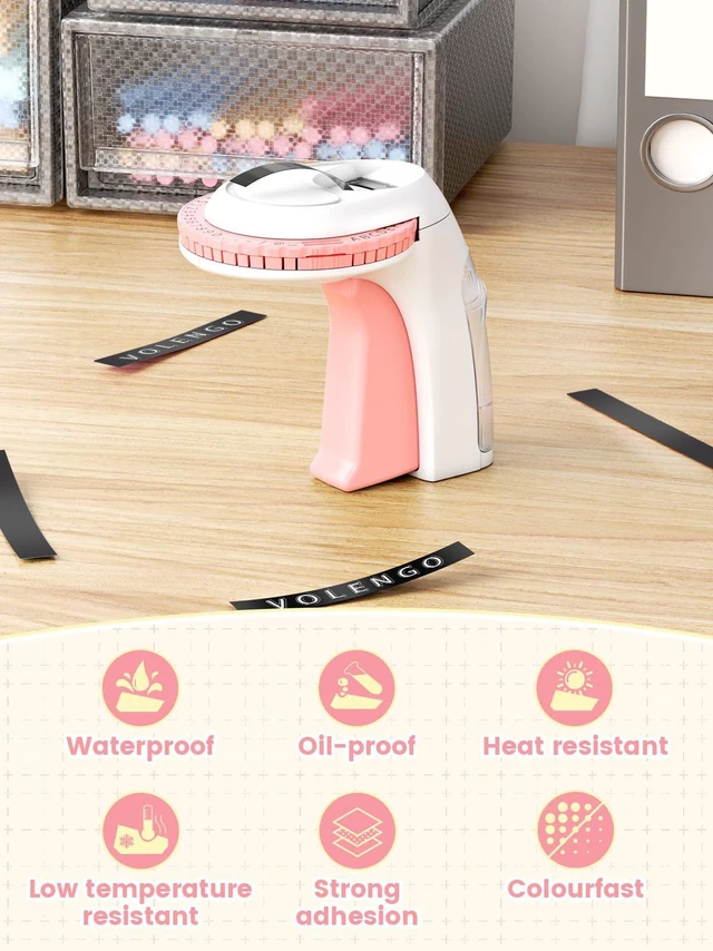 Alt view image 2 of 7 - Pink Embossing Label Maker, Scrapbook Junk Journal Supplies, Retro Embosser Vintage Embossed Manual Labelmaker with 10 Rolls 3D Tapes, for Home Use DIY Crafts & Scrapbooking, Omega S