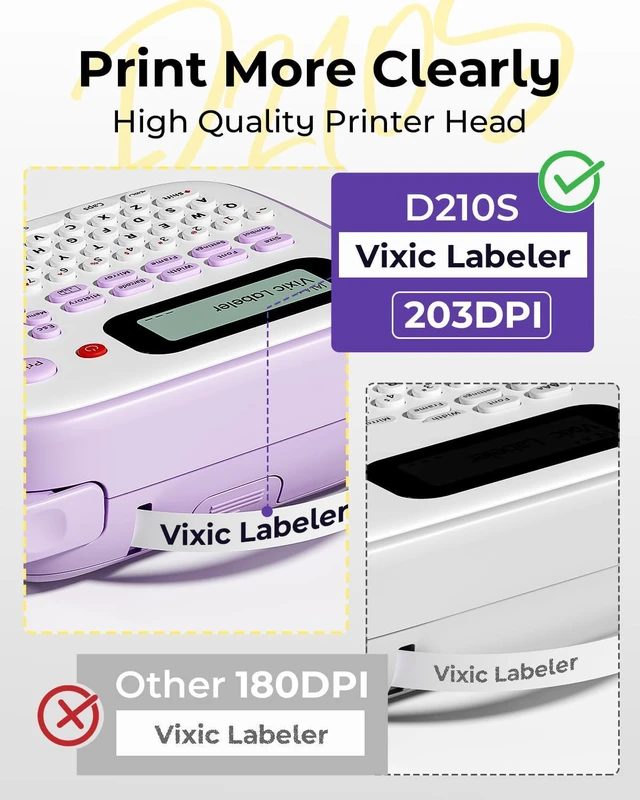 Alt view image 4 of 7 - Label Maker Machine with Tapes, D210S Label Maker with Keyboard Portable Labelmaker, 12mm Laminated Tapes, Labeler Machine with Different Fonts for Home Kids School Items Office Labeling