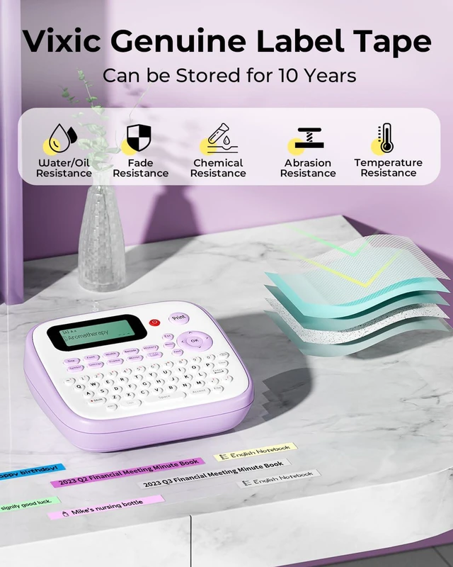 Alt view image 5 of 7 - Label Maker Machine with Tapes, D210S Label Maker with Keyboard Portable Labelmaker, 12mm Laminated Tapes, Labeler Machine with Different Fonts for Home Kids School Items Office Labeling