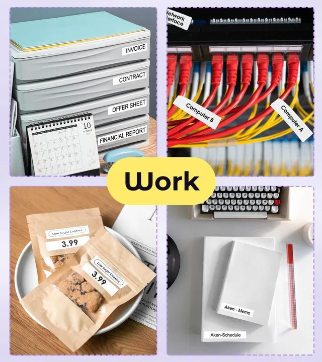 Alt view image 7 of 7 - Label Maker Machine with Tapes, D210S Label Maker with Keyboard Portable Labelmaker, 12mm Laminated Tapes, Labeler Machine with Different Fonts for Home Kids School Items Office Labeling
