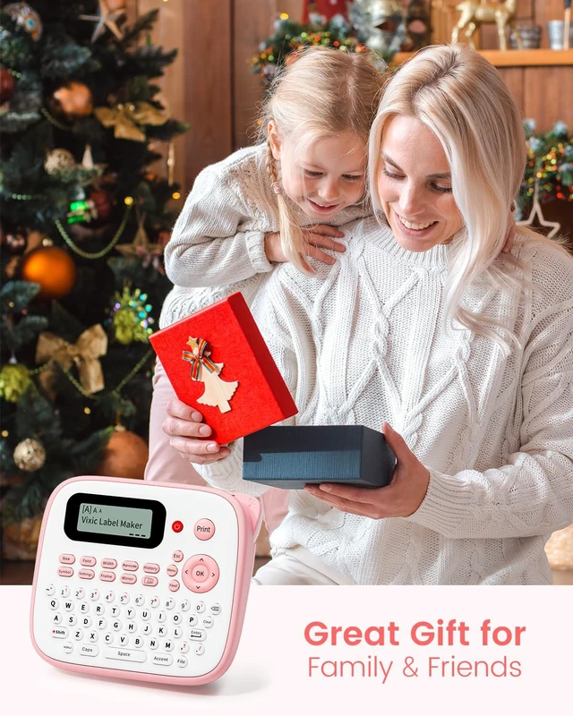 Alt view image 6 of 7 - Pink Label Maker, D210S Label Maker Machine with Tapes Waterproof Handheld Labeler Machine with Keyboard, Multiple Fonts Icons Frames for Home Kids School Items Classroom Office Organization