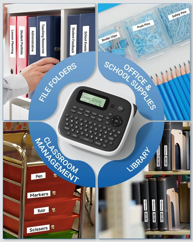 Alt view image 7 of 7 - Label Maker Waterproof-Labels, D210S Label Maker Machine with Tapes Portable Labelmaker with Keyboard Powered by Type-C, Handheld Labeler Machine for Home Office Kids School Items Organization
