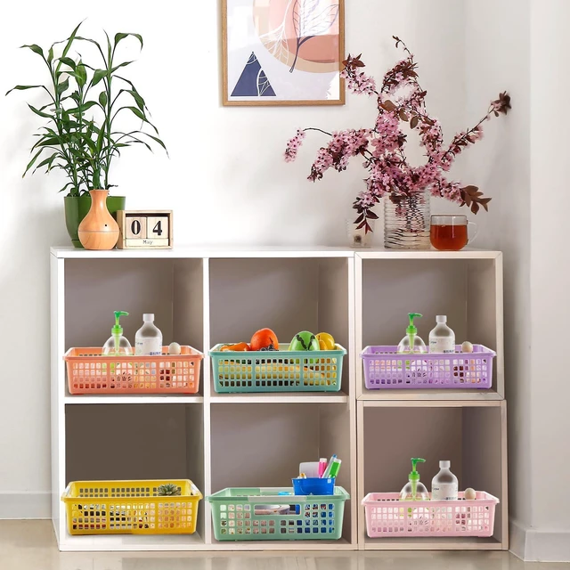 Alt view image 7 of 7 - 12 Pack Plastic Turn in Paper Trays for Classroom Storage Bin Basket Organizers for School Teacher Supplies Classroom Office Home Organization and Storage Tray Holds 4A Paper File (Pastel)