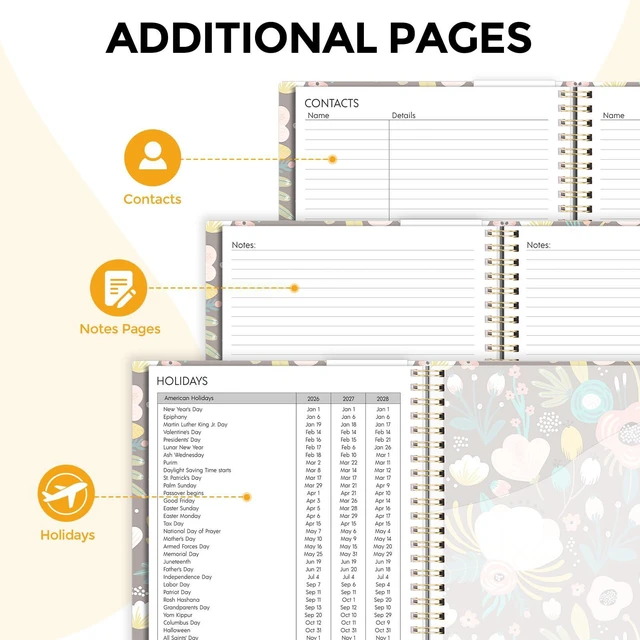 Alt view image 6 of 7 - 2026-2027 Monthly and Weekly Academic Planner, July 2026-June 2027, 8.5"x11", Agenda Calendar with Colorful Tabs and Storage Pocket, Ideal for School Office Supplies