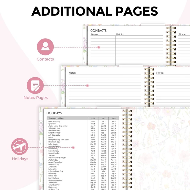 Alt view image 6 of 7 - 2026-2027 Monthly and Weekly Academic Planner, July 2026-June 2027, 8.5"x11", Agenda Calendar with Colorful Tabs and Storage Pocket, Ideal for School Office Supplies