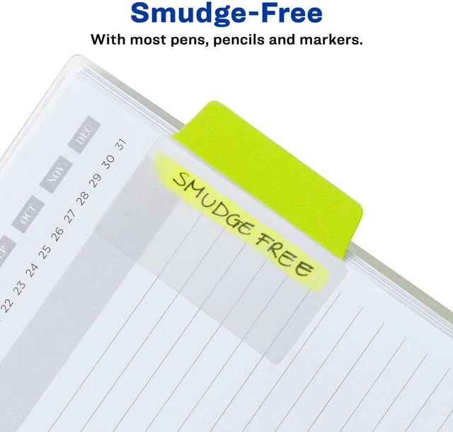Alt view image 4 of 7 - Ultra Tabs, 2" x 1.5" Repositionable, Neon, 48 Tabs For Marking Pages in Books and Planners, Clear Body, 2-Side Writable Ultra Tabs, Repositionable Adhesive, Smudge-Resistant