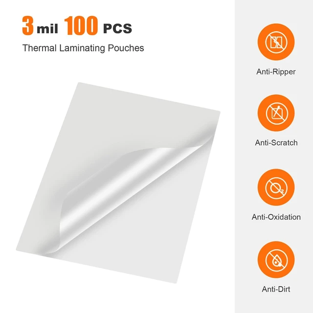 Alt view image 2 of 7 - 3mil Thermal Laminating Sheets, 100 PCS Letter Size Clear Pouches 9 x 11.5 inches, durable waterproof photo protection, fits all 9 and 13 inch thermal laminator machines