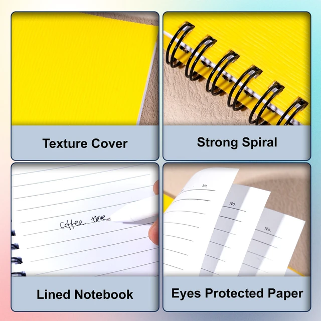 Alt view image 3 of 7 - Small Spiral Notebooks 4x6,Wide Ruled Mini Journal,60 Pcs 4 Color 234 Sheets/468 Pages, Small Pocket Notebooks for School Work Notes, ideal for journals, meeting notes, travel