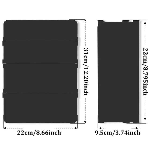 Alt view image 3 of 7 - Nursing Clipboard Foldable, 4-Fold Aluminum Pocket Size, Black Folding Clipboard with Medical Cheat Sheets, Metal Pen Clip & Privacy Protection for Nurses, Nursing Students & Doctors
