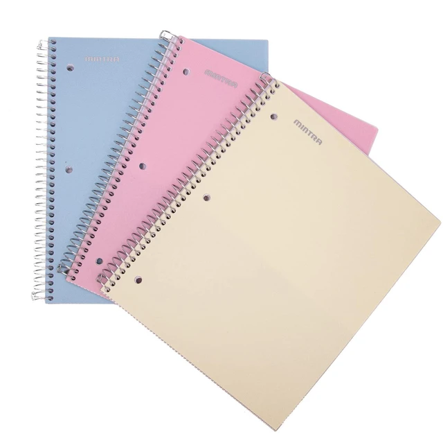 Alt view image 2 of 5 - Durable Spiral Notebook - 2 Subject (College Ruled 3pk, Arctic Ice, Sun Yellow, Spring Pink)