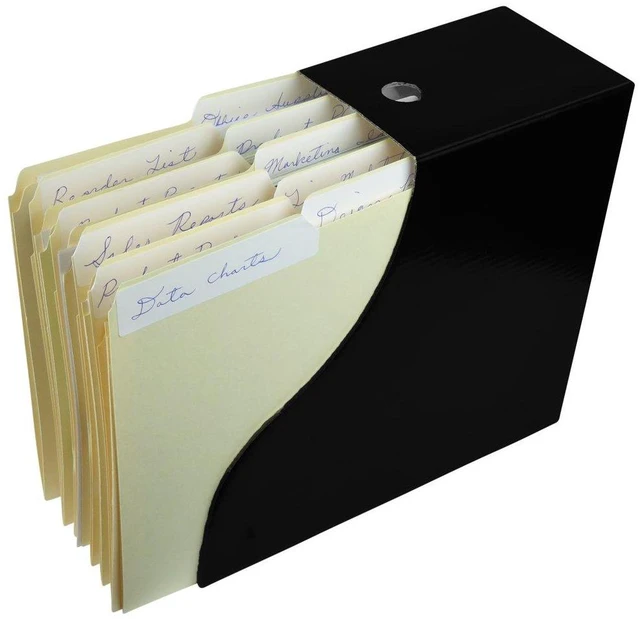 Alt view image 7 of 7 - Magazine File Holder Set, Black Cardboard Office Organizer, 24-Pack Set of 24 black cardboard magazine holders features 4-inch-wide storage and upgraded double front panels for added stability