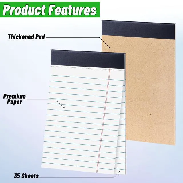 Alt view image 3 of 7 - 48 Pack Legal Pads 5 x 8 Inch White Notepads College Ruled Writing Pads Perforated Memo Pads with Lined Paper for Office, School and Home; Ideal for Notes, Lists, Planning and Daily Writing