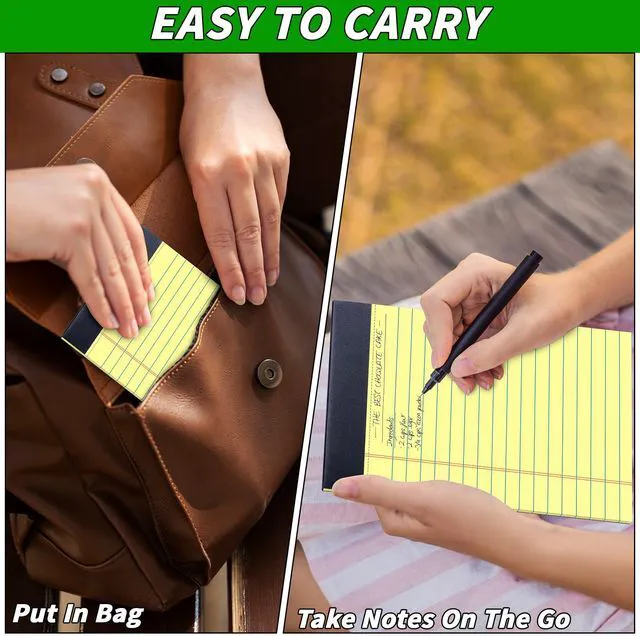 Alt view image 4 of 7 - 48 Pack Legal Pads 5 x 8 Inch Yellow Notepads College Ruled Writing Pads Perforated Memo Pads with Lined Paper for Office, School and Home; Great for Notes, Lists, Planning and Daily Writing