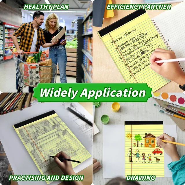 Alt view image 7 of 7 - 48 Pack Legal Pads 5 x 8 Inch Yellow Notepads College Ruled Writing Pads Perforated Memo Pads with Lined Paper for Office, School and Home; Great for Notes, Lists, Planning and Daily Writing