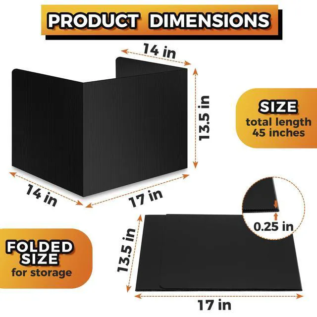 Alt view image 4 of 7 - 4-Pack Desk Dividers for Students - Durable & Waterproof Plastic Study Carrel Divider, Classroom Folders Teacher Supplies, Easy-to-Clean Plastic Privacy Shield Folder Boards for Student Desks, Black