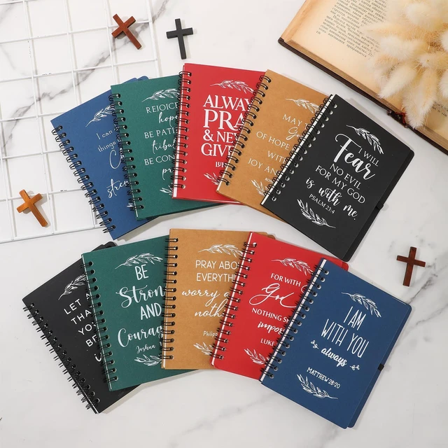 Alt view image 4 of 7 - 60 Pcs/30 Set Christian Gift Bulk Spiral Notebook and Pen, Multicolor Prayer Journal Bible Verse Ballpoint Pen, Religious Gift for Church Members Study Groups Women Men, Sunday School