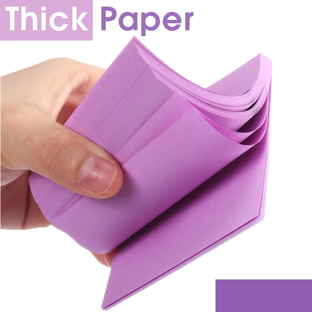Alt view image 3 of 6 - 12 Pads Purple Sticky Notes 3"x3" 50 Sheets Self Stick Notes Pads Memo Purple Office Supplies Vintage Aesthetic School Accessories Easy Peel Repositionable