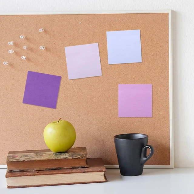 Alt view image 6 of 6 - 12 Pads Purple Sticky Notes 3"x3" 50 Sheets Self Stick Notes Pads Memo Purple Office Supplies Vintage Aesthetic School Accessories Easy Peel Repositionable