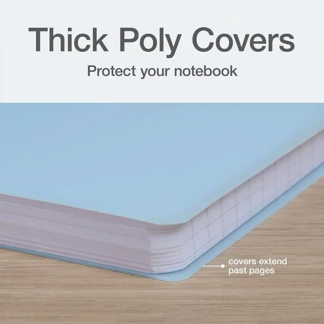 Alt view image 2 of 7 - Poly Spiral Notebooks, Small 5.7 x 8.5 Book, Thick Poly Cover, White Paper, College Rule, 80 Sheets/160 Pages, Neutral Colors, (69721) Pack of 24