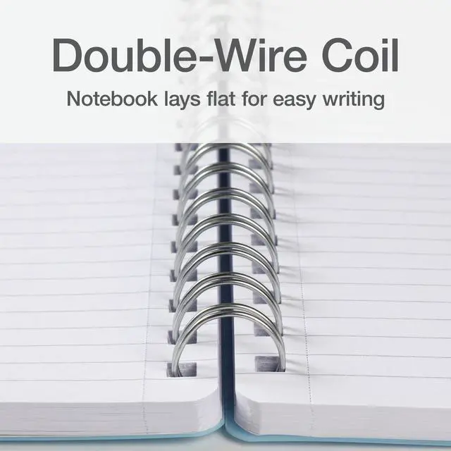 Alt view image 5 of 7 - Poly Spiral Notebooks, Small 5.7 x 8.5 Book, Thick Poly Cover, White Paper, College Rule, 80 Sheets/160 Pages, Neutral Colors, (69721) Pack of 24